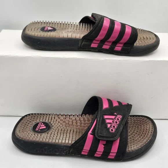 Adidas adissage hot pink and black slipon slide sandals size 4 - Picture 13 of 15